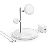Anker MagGo Wireless Charging Station (3-in-1 Stand) Qi2対応 マグネット式 3-in-1 ワイヤレス充電ステーション/ワイヤレス出力/Apple Watchホルダー付 MagSafe対応 iPh