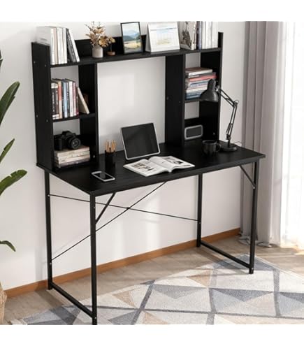 Amazon | Bidesen パソコンデスク 机 pcデスク 白 2段 幅80x奥行50高さ