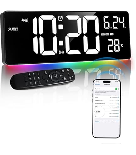 Amazon.co.jp: Felio(フェリオ) デジタル壁掛け時計 アギラ ブルーLED