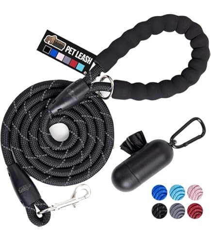 Amazon Rope Dog Leash With Padded Handle Double Handle Dog Leash