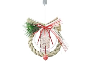 アンドエヌイー(&NE) 飯田水引 お正月飾り しめ縄 丸 ハレとケ 幅20cm×奥行5cm×高さ20cm 日本製 しめ飾り リース 縁起物 玄関 壁掛け 取付フック付き コンパクト 和モダン おしゃれ NMH-367-MA