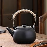 [LISHAwanzhu] 煮出し茶 薬草 漢方薬に活躍する 土瓶 まろやかなお湯が沸かせます 常滑焼 黒耐熱土瓶 陶器 ポット 薬缶 やかん ポット 高容量 陶器 やかん ヴィンテージ 飾る カラー3 15*8cm 陶器 レトロ やかん ポータブル
