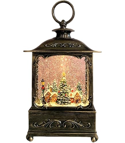 Amazon.co.jp: クリスマス スノードーム ランタン ライト付き 教会