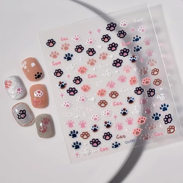 Amazon | LANODO 6枚 ネイルシール 綺麗 3D 春夏 花草 複数のスタイル