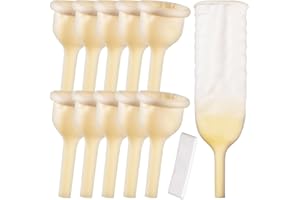 10Pack Male External Urine Collector with Soft Latex Sheath Adhesive Strap for Secure Fit Easy Application and Removal Availa