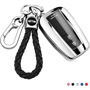 LEKEスマートキーケース トヨタ TOYOTAに適用、トヨタキーケース キーチェーン、ファッションでラグジュアリーTPU製の軽いシリカゲルキーホルダー、防塵、耐衝撃、スクラッチ防止、カーリモコンキーホルダー、カーリモコン飾り保護付属品、TOYOTA新型プリウス50系 プリウス50後期 2019年新型 カローラスポーツ カローラセダン カローラツーリング 新型 RAV4 新型 カムリ 70 ランドクルーザー プラド 150 後期 (2017年9月～後期型) トヨタ 86 (2017年10月～後期型)など色々な車種に適用する(シルバー)