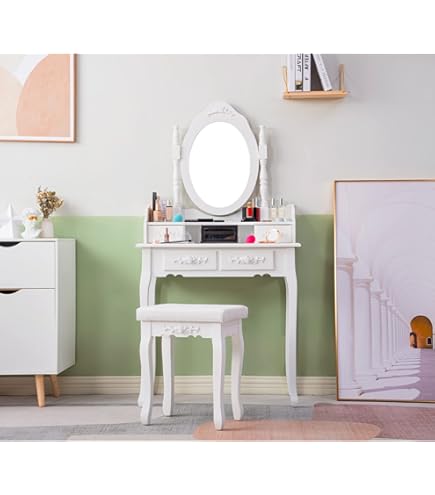 ホワイト 木製 ドレッサー 鏡台 ホワイト木製ドレッサー・鏡台 ホワイト 木製 ドレッサー・鏡台