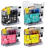 バウストア Brother LC211-4PK 4個セット (BK1/C1/M1/Y1) 互換インクカートリッジ