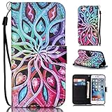 iPhone 6 iPhone 6s ケース UNEXTATI 保護カバー 手帳型 iPhone6 iPhone6s 対応 ストラップ付き カード収納付 落下防止 衝撃吸収 財布型 ケース 携帯電話カ