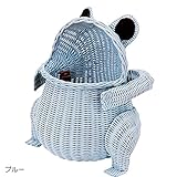 木製ボックス 収納かご 籐 で できた 収納カゴ ナチュラル な RATTAN CHAIR フリーラック ブルー