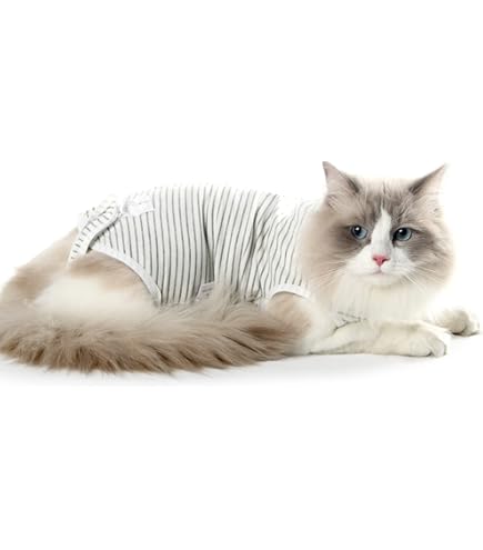 Amazon | 術後服 猫用 ペット術後ウェア 皮膚保護 傷舐め防止