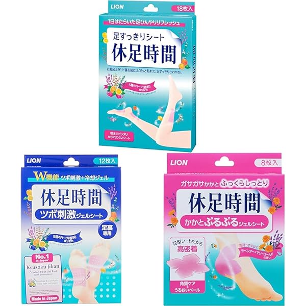 休足時間 休息時間　ツボ刺激 ジェルシート　8箱セット 足すっきりシート 休足時間 ツボ刺激ジェルシート ( 12枚入り