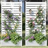 山善 アルミプランターフェンス (幅90×高さ180cm) 2個セット ホワイト KAPF-90180(WH)