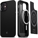 Spigen iPhone 12 Mini ケース MagSafe 対応 ケース マグネット搭載 TPU マグセーフ 滑り止め 米軍MIL規格取得 耐衝撃 すり傷防止 ワイヤレス充電対応 マグ・アーマー ACS01866 (マット・ブラック)