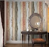 7buy Vinyl Vintage Faux木製パネル壁紙Textured Wallcoverings防水壁壁画の寝室キッチン、20.8 CM x 393.7 " 7b-QZ-07