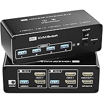 Amazon.co.jp: 【8K 4K 144Hz】HDMI Displayport KVM 切替器 2PC