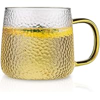 ガラスコップ ONEISALL 耐熱マグカップ 大容量 おしゃれ 320ml 飲み水 お茶 コーヒー ジュース ビール ワイングラス