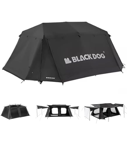 BLACK DOG 防水トンネルテント 新品 270x570x200 cm Amazon.co.jp: Blackdog ワンタッチテント 三秒展開 12.5㎡陰