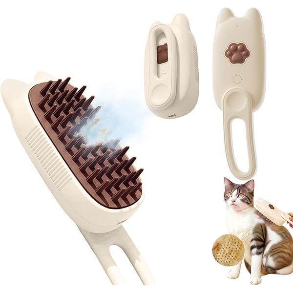 Amazon.co.jp: 蒸し猫ブラシ - 3 In1 猫蒸しブラシ、セルフ
