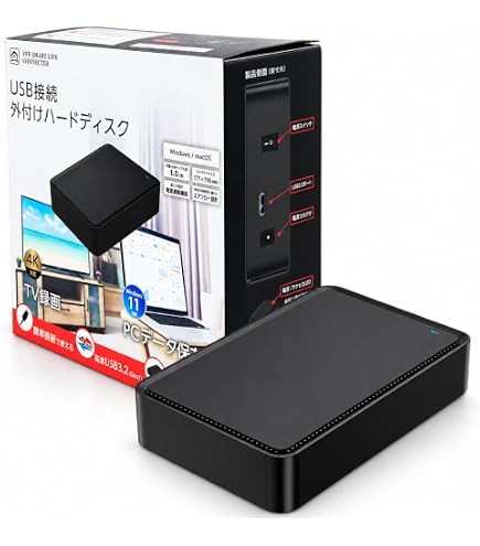 Amazon | 外付けHDD 4TB ELD-HTV040UBK | エレコム(ELECOM) | 外付