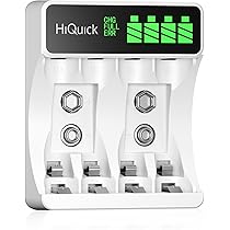 Amazon | HiQuick 充電池充電器 単3 単4 ニッケル水素 ニカド充電池に