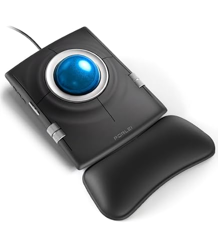 Amazon | PORLEI 有線トラックボールマウス 人間工学に基づいた