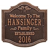 Personalized Love Birdsカスタムファミリインドア/アウトドアアルミ壁プラーク – アンティーク銅