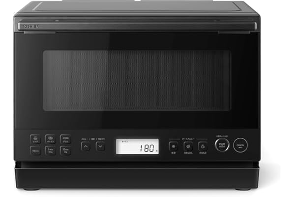 【Amazon.co.jp限定】TOSHIBA(東芝) スチームオーブンレンジ 石窯オーブン 23L 縦開き コンパクト 一人暮らし/家族 簡単操作 液晶パネル ER-60ZB(K) ブラック