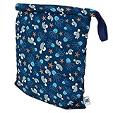 Planet Wise Roll Down Wet Diaper Bag, Navy Sea Friends, Large by Planet Wise