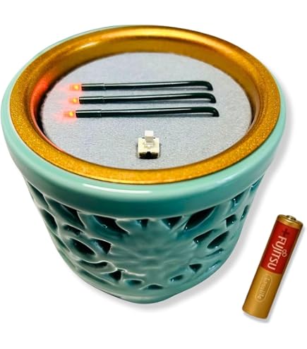 Amazon｜LED電子線香 サンやすらぎ 寝かせ線香タイプ 透かし香炉 3.0寸