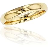 DECADENCE 10K or 14K Yellow & White Gold 3mm Polished Plain Wedding Band, Size 4-12