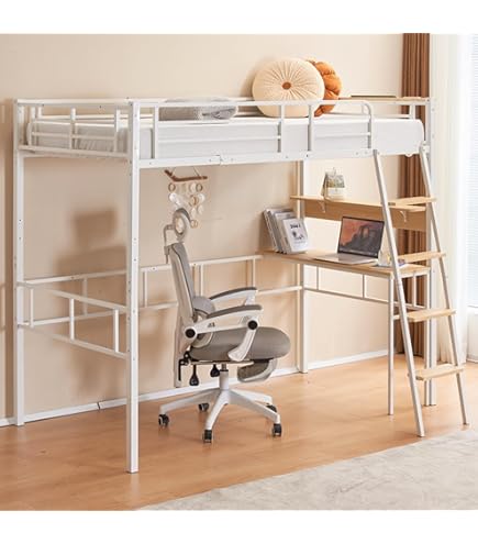 ロフトベッド コンセント付き収納棚ロフトベッド ハイタイプ はしご付き耐震 ホワイト特価】ロフトベッド 収納 シングル ハイタイプ デスク