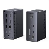 UGREEN ドッキングステーション 14-in-1 3画面出力 2つのDP&HDMI | ノートPC100W充電 usb ドッキングステーション 10Gbps高速転送 PD3.0・USB-C/A3.2ポート・3.5mmオーディオ・SD/TFカードス
