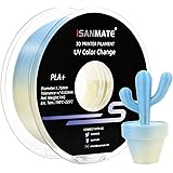 iSANMATE PLA+ 3D Printer Filament, UV or Sunlight Color Change to Blue PLA+ Filament 1.75mm,Dimensional Accuracy +/- 0.03 mm,