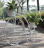 ZENGAI フラワーポットラック 鉄 自転車 結婚式 ショーケース レトロ ショップ 小道具 棚 フラワースタンド ( 色 : 白 )