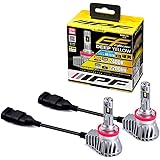 IPF フォグランプ LED 車用 H8 H11 H16 2200lm 2400K イエロー 12V用 2本入 車検対応 ドライバーユニット一体型 ファンレス仕様 ノイズ対策済 取付簡単 悪天候に強い Eシリーズ E104FLB