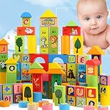 Elloapic 100 pcs Bulk Blocks Building Bricks Educational Build & Play Toy for For Toddlers Preschool
