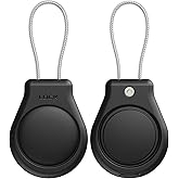 PAIFIEVD Airtag ケース防水 Air Tag キーホルダー PC製 全面保護 エアタグケース 持ち運びに便利 擦傷防止/傷 耐衝撃 エアタグ キーホルダー 車のカギ/カバン/キー/荷物/バッグに掛ける(Black+Black)