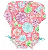 RuffleButts ラッフルバッツ 水着 長袖ラッシュガード トロピカルガーデンワンピース (2T(90cm)) [並行輸入品]