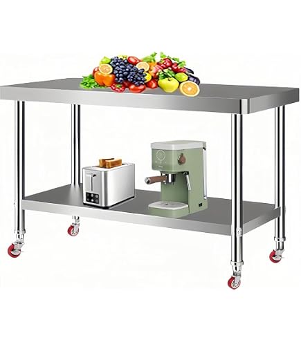 Amazon.co.jp: IWEJ ステンレス作業台 3段 キャスター付き 耐荷重200kg