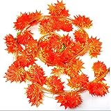 Kingsie 人工観葉植物 紅葉　楓　造花　フェイク　インテリア 壁掛け ウォール デコレーション 吊り下げ 結婚式 家庭 パーティ飾り 12本入り