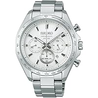 Amazon.co.jp: Seiko Men's Chronograph SSB227 Silver Leather