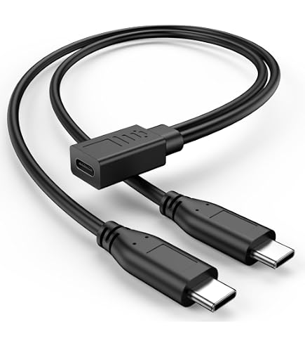 Amazon.co.jp: Type C オス to 2 タイプC オス Y字2分岐ケーブル, 多
