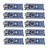 KKHMF 10PCS Mini USB Nano V3.0 ATmega328P CH340G 5V 16M マイクロコントローラーボード モジュールArduinoと互換