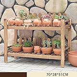 消毒木製フラワースタンド 木製植物フラワーディスプレイスタンド木製ポットシェルフ収納ラック屋外屋内多層花鉢ライトブラウン 強い支持力 (サイズ さいず : 70 * 28 * 51cm)