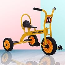 多機能三輪車ベージュ、レッド、イエロー（子供用三輪車） ウィンザー社 ペリカンデザイン三輪車 丸ハンドル 黄色