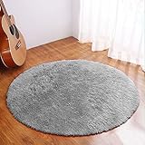 YJ.GWL Ultra Soft Round Rugs for Bedroom Anti-slip Shaggy Kids Room Carpets Woman Yoga Mat Home D?co