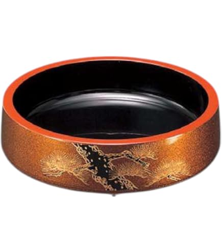 なおすけ/中古 松模様の黒赤寿司桶 直径約20cm 減プラ寿司容器】祝賀桶20-20 12貫PT おり姫赤400枚(50枚×8