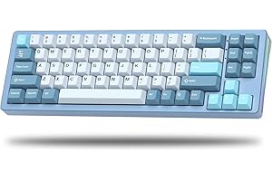Womier S-K71 75%キーボード アルミ合金 無線機械キーボード Bluetooth/2.5G/Wired ホットスワップ スイッチ調整可能 ガスケット RGBライト Mac/Win適用 PBTキーキャップ ブルー