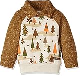 《春秋冬対応》SCHNEE(スネー) 袖カラーネップ裏毛トレーナー 100cm /ブラウン NO.F-661235